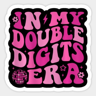 In My Double Digits Era Retro 10 Year Old 10th Birthday girl Sticker